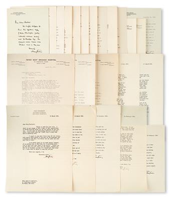 MEDICINE  CUSHING, HARVEY. Archive of 20 TLsS and one ALS to Agnes Willard Bartlett. 1927-39